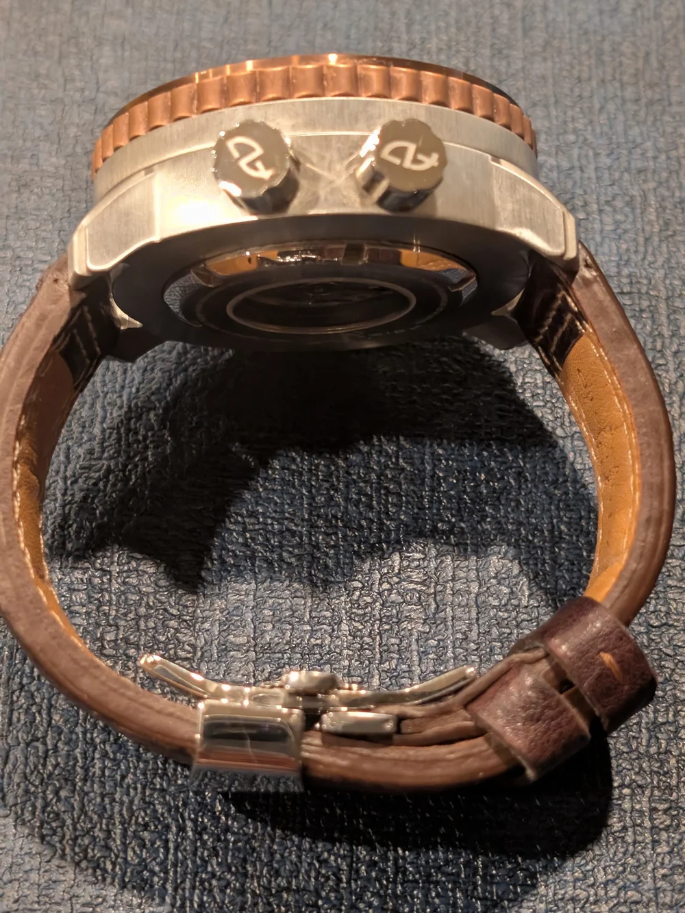 Vintage-Style Brown Dive Watch with Leather Strap - Android AD733